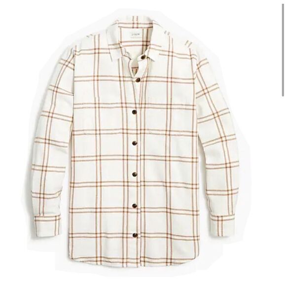 $98 J. Crew plaid white button down collared shirt size XS m4 - Picture 1 of 9